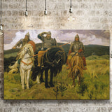 Viktor Vasnetsov Canvas Wall Art Bogatyrs Warrior Knights Fine Art Print, Canvas Print Wall Art Decor, Landscape Art Print