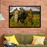 Viktor Vasnetsov Wall Art Bogatyrs Warrior Knights Fine Art Print, Framed Art Print Wall Decor, Framed Picture