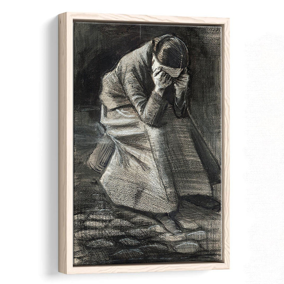 Vincent Van Gogh Weeping Woman Picture Print, Weeping Woman Painting,Framed Canvas Prints Wall Art Decor, Floating Frame