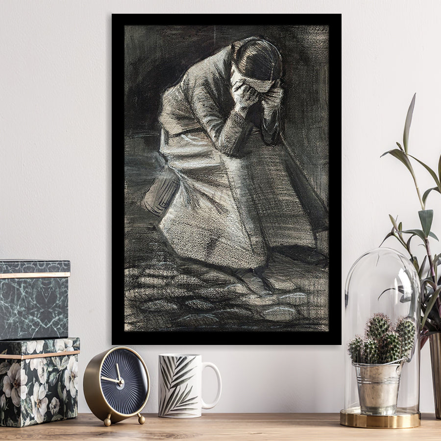 Vincent Van Gogh Weeping Woman Picture Print, Weeping Woman Painting,Framed Art Prints Wall Decor, Picture Framed