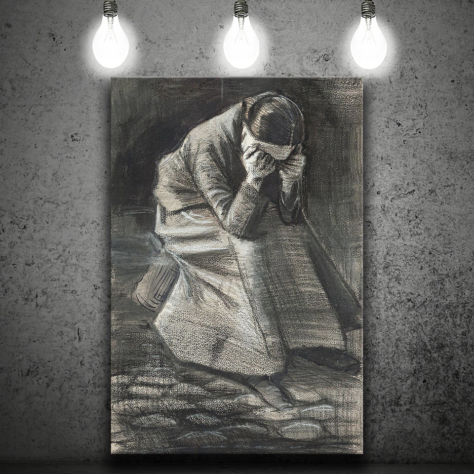Vincent Van Gogh Weeping Woman Picture Print, Weeping Woman Painting, Canvas Painting, Canvas Print Wall Art Decor