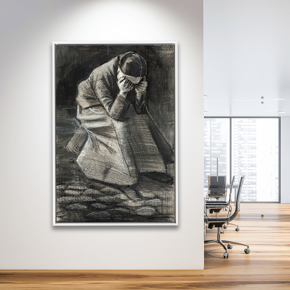 Vincent Van Gogh Weeping Woman Picture Print, Weeping Woman Painting,Framed Canvas Prints Wall Art Decor, Floating Frame