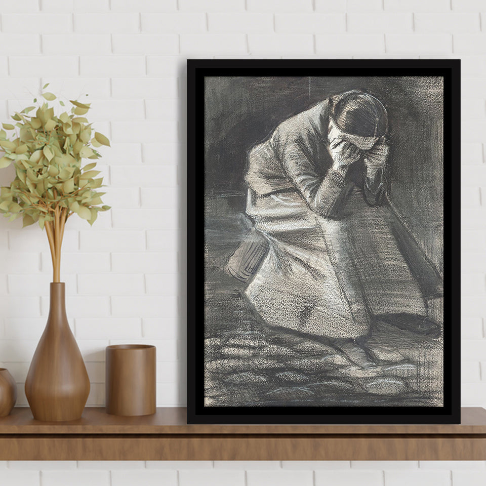 Vincent Van Gogh Weeping Woman Picture Print, Weeping Woman Painting,Framed Canvas Prints Wall Art Decor, Floating Frame
