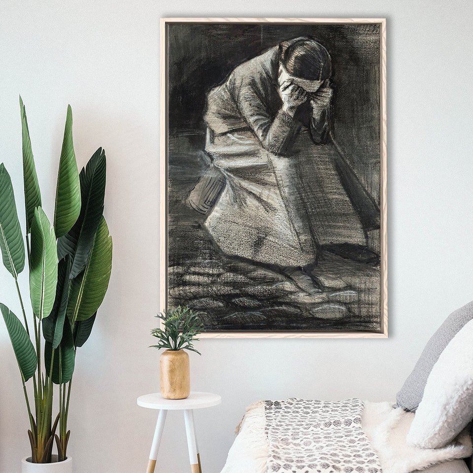 Vincent Van Gogh Weeping Woman Picture Print, Weeping Woman Painting,Framed Canvas Prints Wall Art Decor, Floating Frame