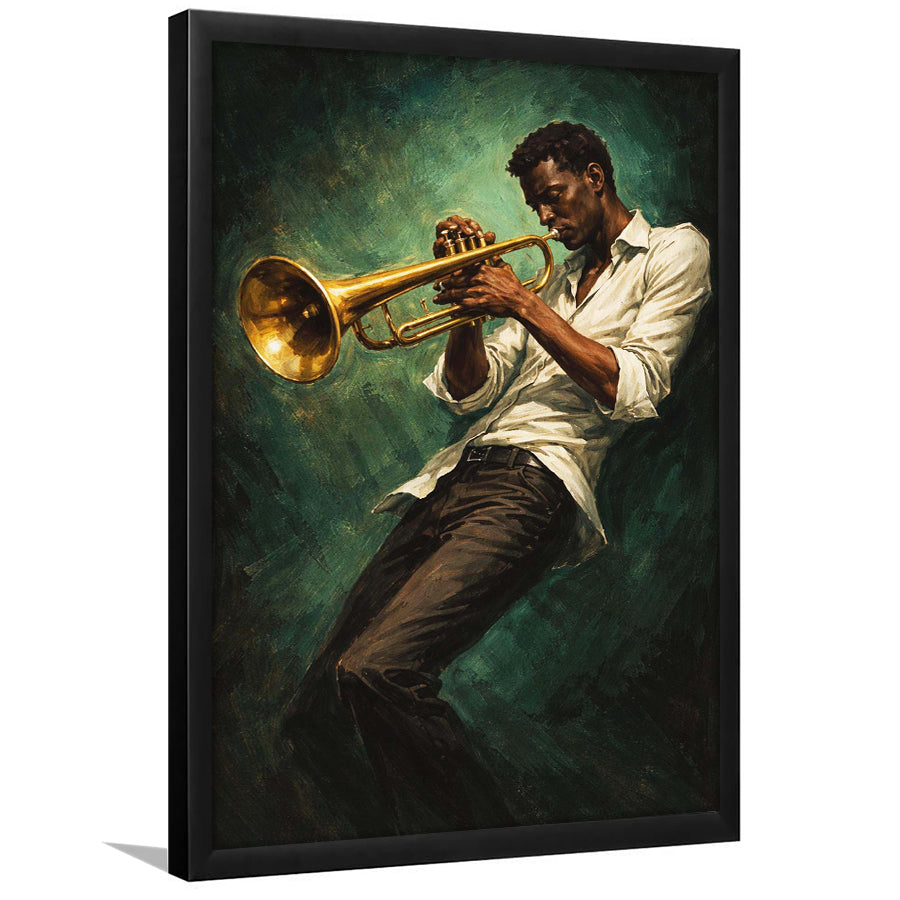 Vintage Jazz Afrocentric Wall Art, Retro Sage Green Music, Music Room Art, Framed Art Print, Fine Art Wall Decor