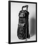 Vintage Old Golf Bag, Black and White, Golf Art, Gift for him, Framed Art Print Wall Decor