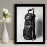 Vintage Old Golf Bag, Black and White, Golf Art, Gift for him, Framed Art Print Wall Decor