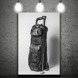Vintage Old Golf Bag, Black and White, Golf Art Print, Gift for him, Canvas Print Wall Art