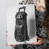 Vintage Old Golf Bag, Black and White, Golf Art Print, Gift for him, Canvas Print Wall Art