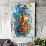 Violin Oil Painting Mixed Color Art, Canvas Prints Wall Art Home Decor, Painting Canvas Art