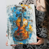 Violin Oil Painting Mixed Color Art, Canvas Prints Wall Art Home Decor, Painting Canvas Art