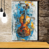 Violin Oil Painting Mixed Color Art, Canvas Prints Wall Art Home Decor, Painting Canvas Art
