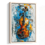 Violin Oil Painting Mixed Color Art, Framed Canvas Prints Wall Art Decor, Floarting Frame Painting Canvas Art
