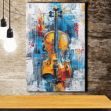 Violin Painting Art Mixed Color, Canvas Prints Wall Art Home Decor, Painting Canvas Art