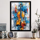 Violin Painting Art Mixed Color, Framed Art Prints Wall Decor, Picture Framed Painting