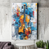 Violin Painting Art Mixed Color, Canvas Prints Wall Art Home Decor, Painting Canvas Art