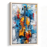 Violin Painting Art Mixed Color, Framed Canvas Prints Wall Art Decor, Floarting Frame Painting Canvas Art