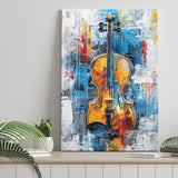 Violin Painting Art Mixed Color, Canvas Prints Wall Art Home Decor, Painting Canvas Art