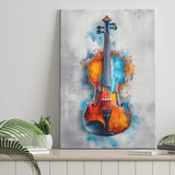 Violin Watercolor Mixed Color Art, Canvas Prints Wall Art Home Decor, Painting Canvas Art