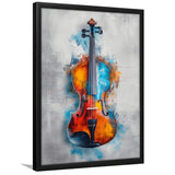 Violin Watercolor Mixed Color Art, Framed Art Prints Wall Decor, Picture Framed Painting