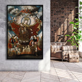 Virgin Of Carmel Saving Souls In Purgatory Wall Decor, Home Decor,Framed Canvas Prints Wall Art Decor, Floating Frame