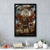 Virgin Of Carmel Saving Souls In Purgatory Wall Decor, Home Decor,Framed Canvas Prints Wall Art Decor, Floating Frame