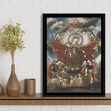 Virgin Of Carmel Saving Souls In Purgatory Wall Decor, Home Decor,Framed Canvas Prints Wall Art Decor, Floating Frame
