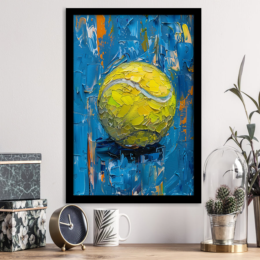 Vivid Impact Abstract, Tennis Ball Art, Modern Sports Wall Decor Tennis Art Print, Framed Art Print, Fine Art Wall Decor