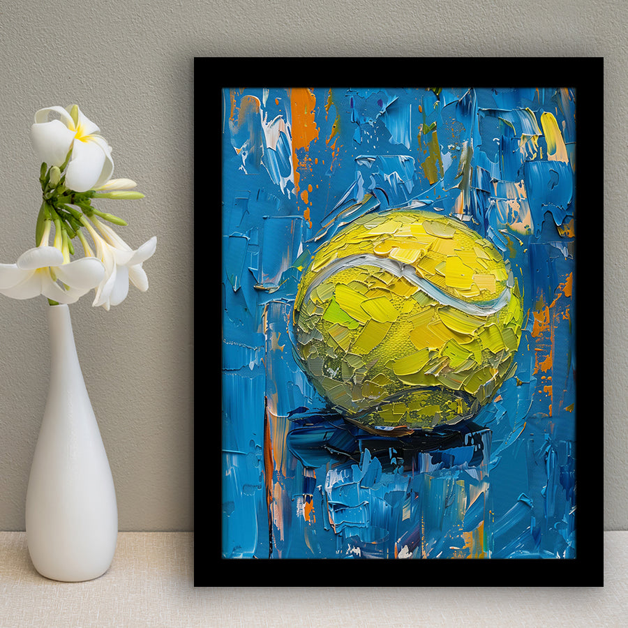 Vivid Impact Abstract, Tennis Ball Art, Modern Sports Wall Decor Tennis Art Print, Framed Art Print, Fine Art Wall Decor