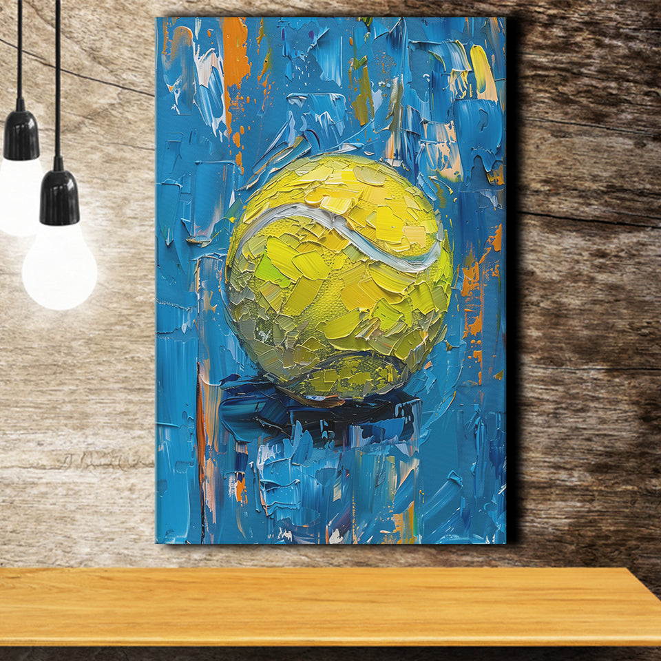 Vivid Impact Abstract, Tennis Ball Art, Modern Sports Wall Decor Tennis Art Print, Canvas Print Wall Art, Wall Decor