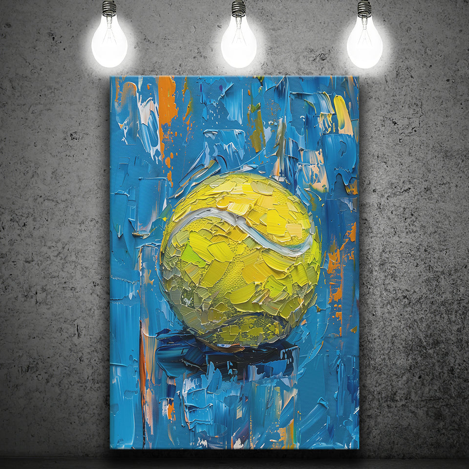 Vivid Impact Abstract, Tennis Ball Art, Modern Sports Wall Decor Tennis Art Print, Canvas Print Wall Art, Wall Decor