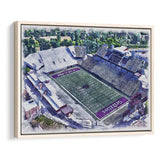 Washington-Grizzly Stadium WaterColor Framed Canvas Prints, Missoula Montana Watercolor, Stadium Art Gifts, Floating Frame