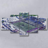 Washington-Grizzly Stadium WaterColor 5 Panels Mix Canvas Prints, Missoula Montana Watercolor, Large Stadium Canvas