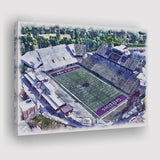 Washington-Grizzly Stadium WaterColor Canvas Prints, Missoula Montana Watercolor, Stadium Art Gifts