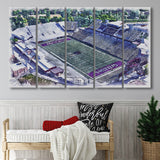 Washington-Grizzly Stadium WaterColor 5 Panels B Mixed Canvas Prints, Extra Large, Missoula Montana Watercolor