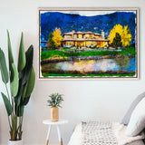 Watercolor Genoa Lakes Ranch Golf Course Light Night, Golf Art Print, Gift for him, Framed Canvas Prints Wall Art