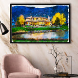 Watercolor Genoa Lakes Ranch Golf Course Light Night, Golf Art Print, Gift for him, Framed Canvas Prints Wall Art