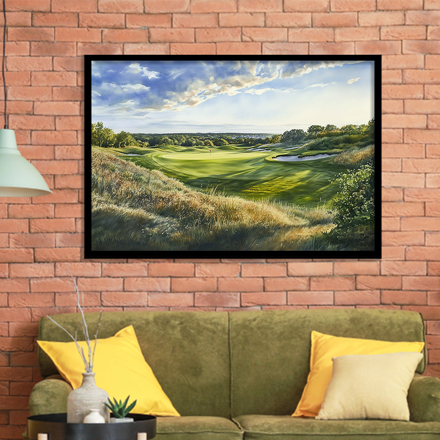 Watercolor Painting National Golf Links Of America, Golf Art, Gift for him, Framed Art Prints Wall Decor
