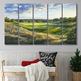 Watercolor Painting National Golf Links Of America, Golf Art Print, Extra Large 5 Panel, Canvas Prints Wall Art