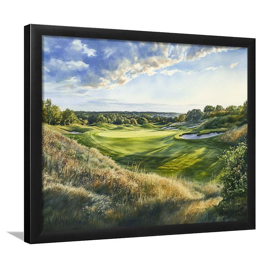 Watercolor Painting National Golf Links Of America, Golf Art, Gift for him, Framed Art Prints Wall Decor