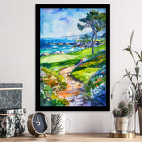 Watercolor Painting Pebble Beach Golf Course, Golf Art, Gift for him, Framed Art Print Wall Decor
