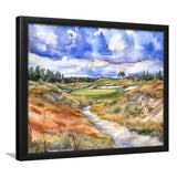 Watercolor Painting Sand Valley Golf Resort V2, Golf Art, Gift for him, Framed Art Prints Wall Decor