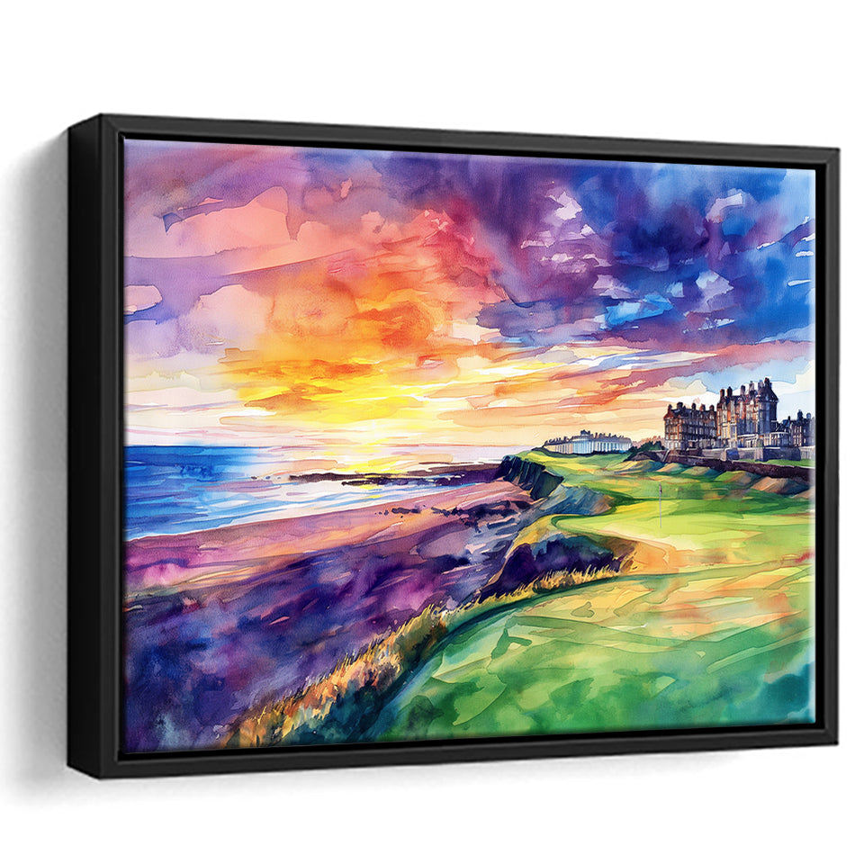 Watercolor Painting St. Andrews Golf Clubold Course V1, Golf Art Print ...