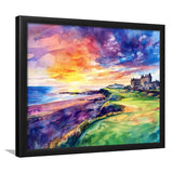 Watercolor Painting St. Andrews Golf Clubold Course V1, Golf Art, Gift for him, Framed Art Prints Wall Decor