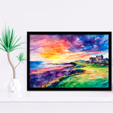 Watercolor Painting St. Andrews Golf Clubold Course V1, Golf Art, Gift for him, Framed Art Prints Wall Decor