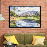 Watercolor Painting Tamarisk Country Club Hole 17 V2, Golf Art, Gift for him, Framed Art Prints Wall Decor