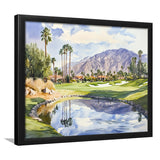 Watercolor Painting Tamarisk Country Club Hole 17 V2, Golf Art, Gift for him, Framed Art Prints Wall Decor