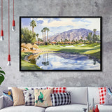 Watercolor Painting Tamarisk Country Club Hole 17 V2, Golf Art, Gift for him, Framed Art Prints Wall Decor