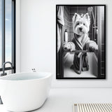 West Highland Terrier Art Framed Art Print Wall Decor, Bathroom Framed Art Print, West Highland Terrier Photo