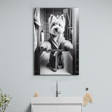 West Highland Terrier Art Canvas Prints Wall Art, Bathroom Art Print, West Highland Terrier Photo